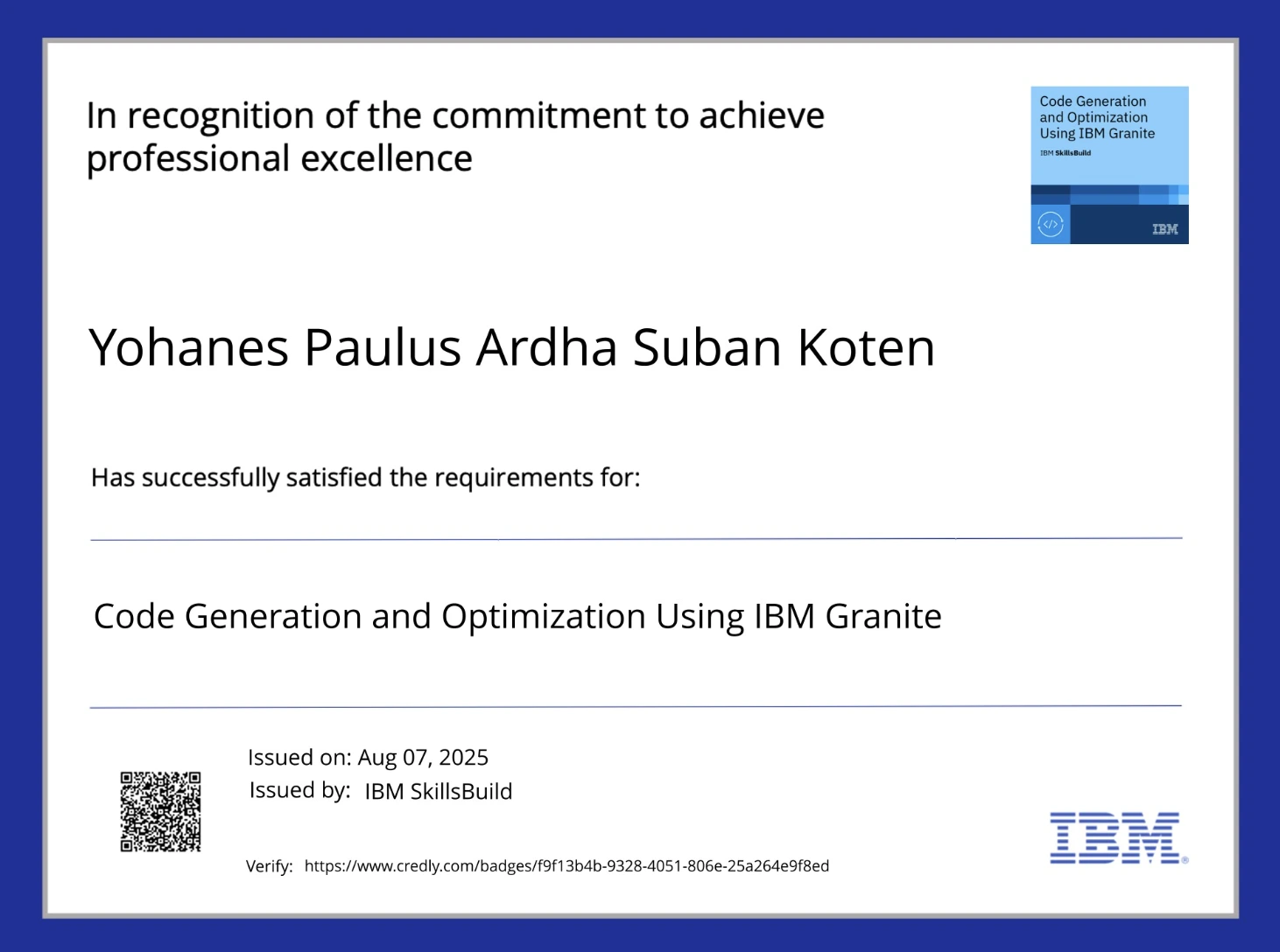 IBM SkillsBuild Digital Badge